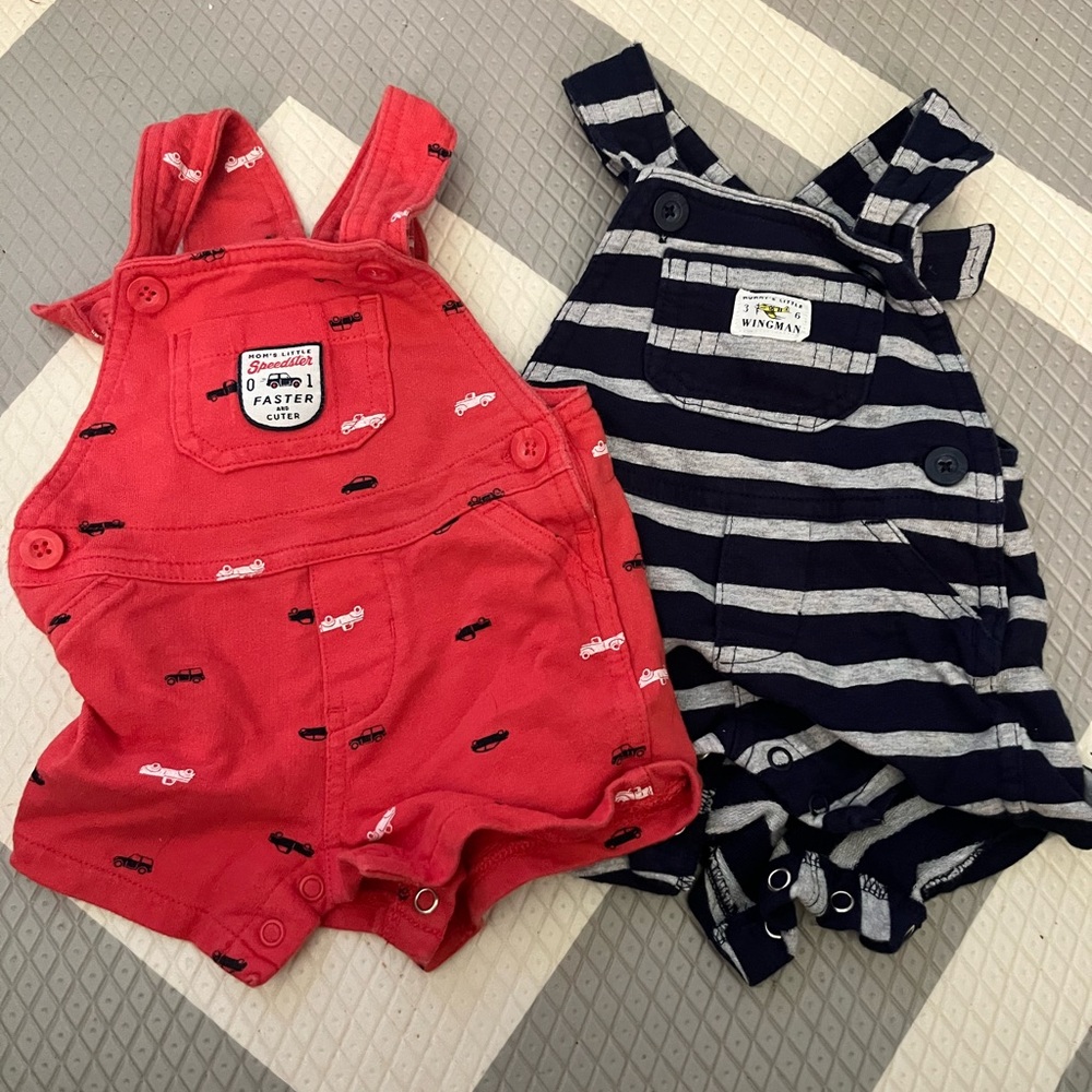 Two pairs of Summer overalls Size 3 months
